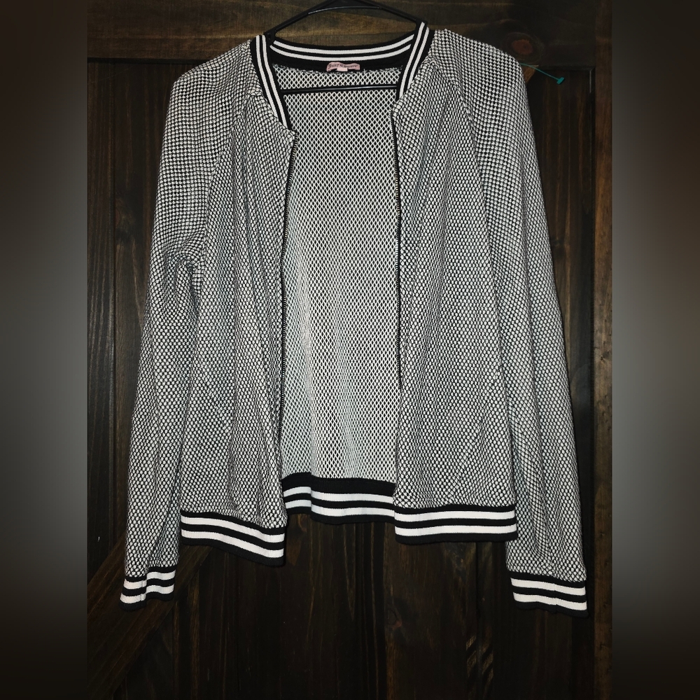 Juicy Couture Black and White Bomber Jacket